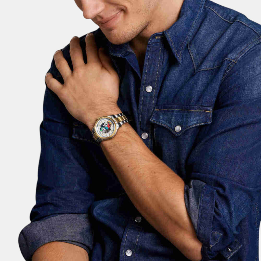 Mickey Mouse Unisex Automatic White Dial Analog Stainless Steel Watch LE1193