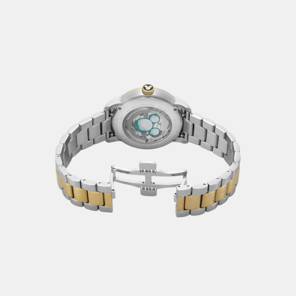 Mickey Mouse Unisex Automatic White Dial Analog Stainless Steel Watch LE1193