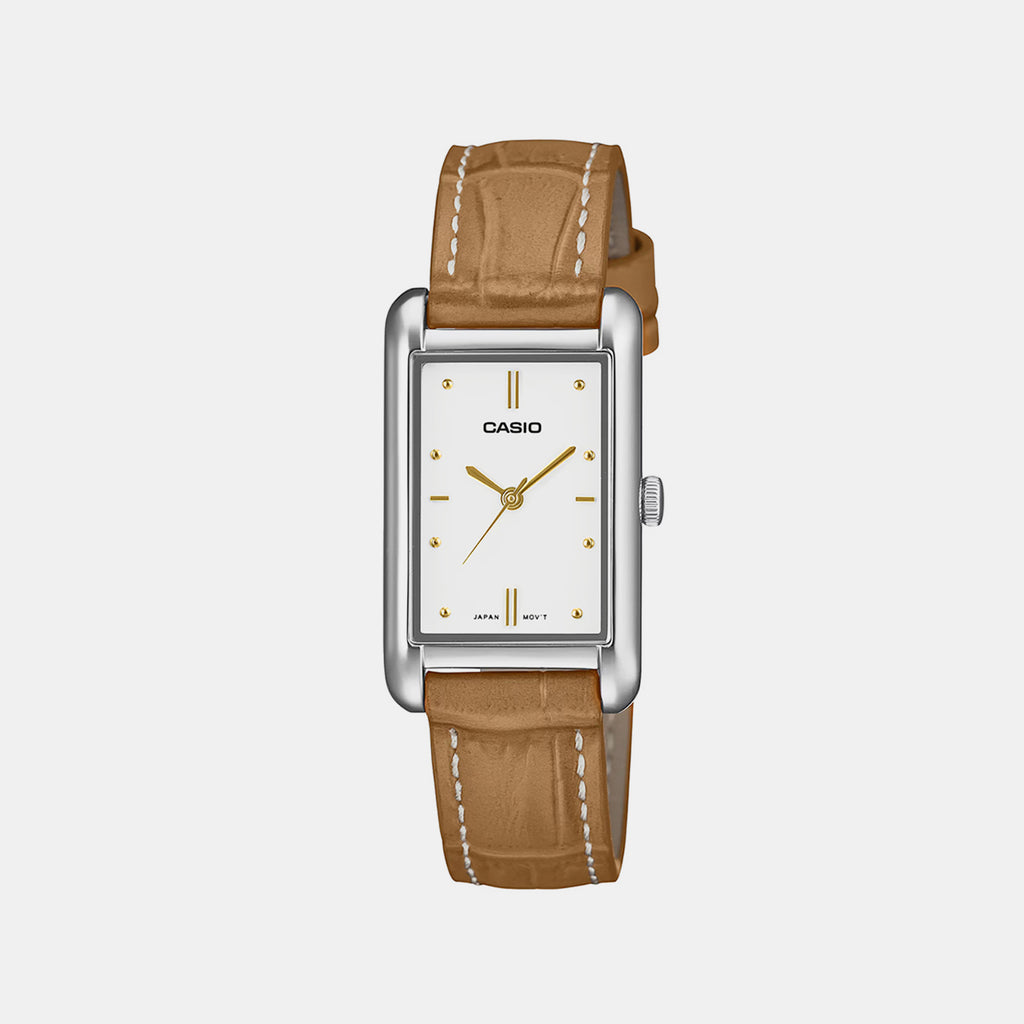 Women Quartz White Dial Analog Leather Watch A2557
