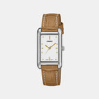 Women Quartz White Dial Analog Leather Watch A2557