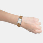 Women Quartz White Dial Analog Leather Watch A2557