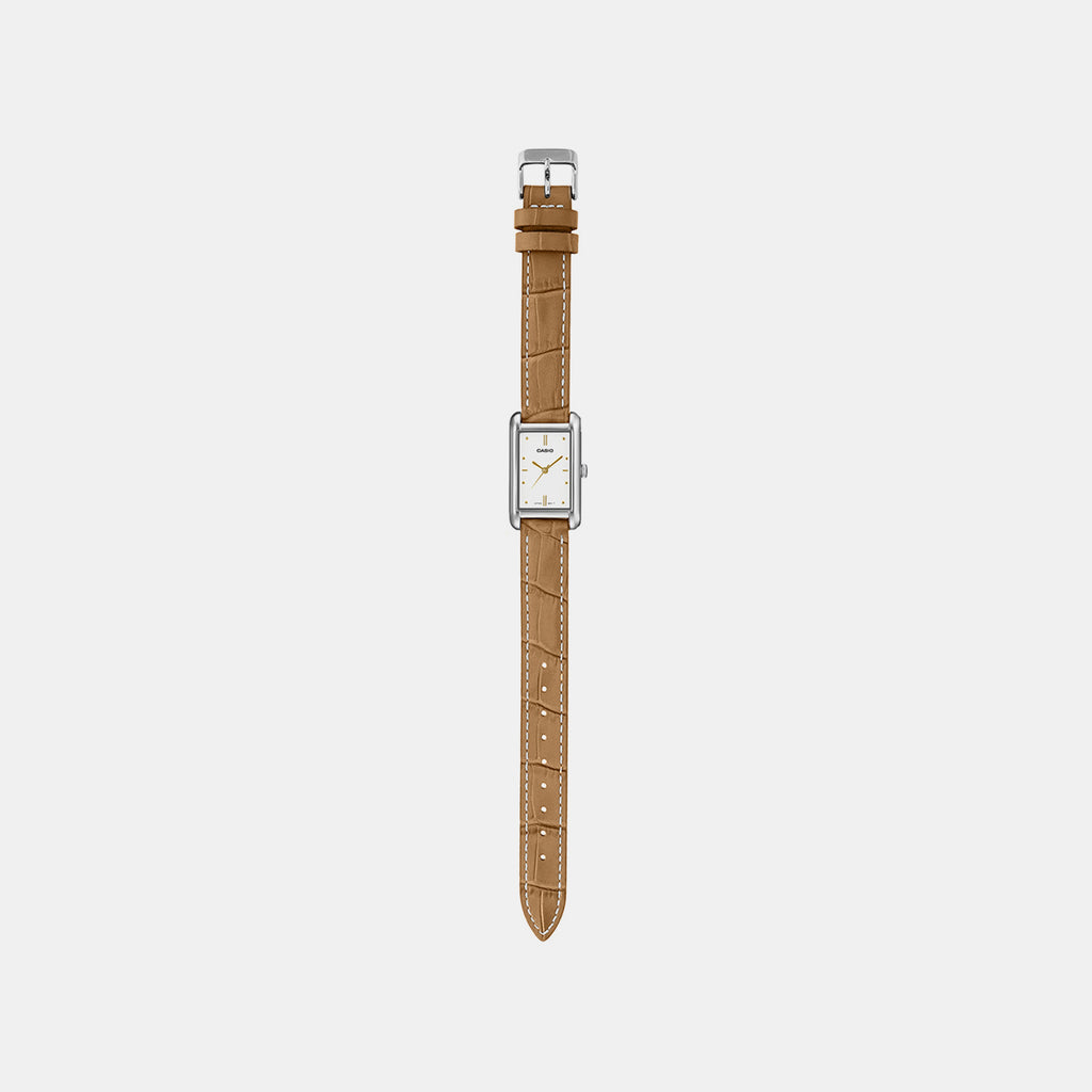 Women Quartz White Dial Analog Leather Watch A2557