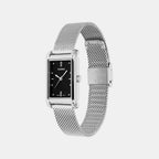 Women Quartz Black Dial Analog Mesh Watch A2554