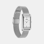 Women Quartz Silver Dial Analog Mesh Watch A2555