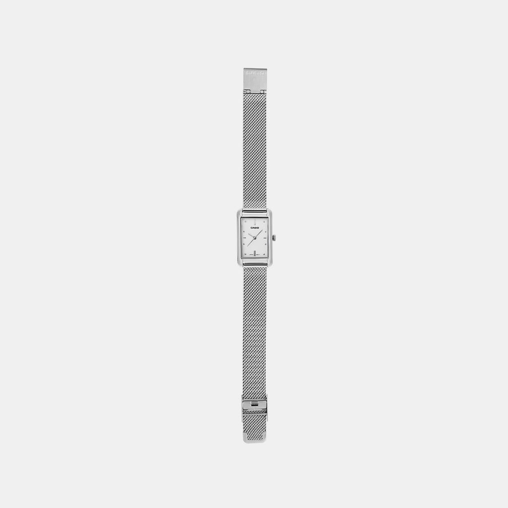 Women Quartz Silver Dial Analog Mesh Watch A2555
