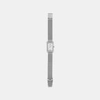 Women Quartz Silver Dial Analog Mesh Watch A2555