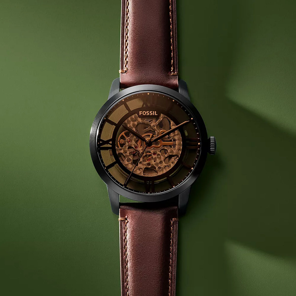 Townsman Men Automatic Brown Dial Analog Leather Watch ME3098