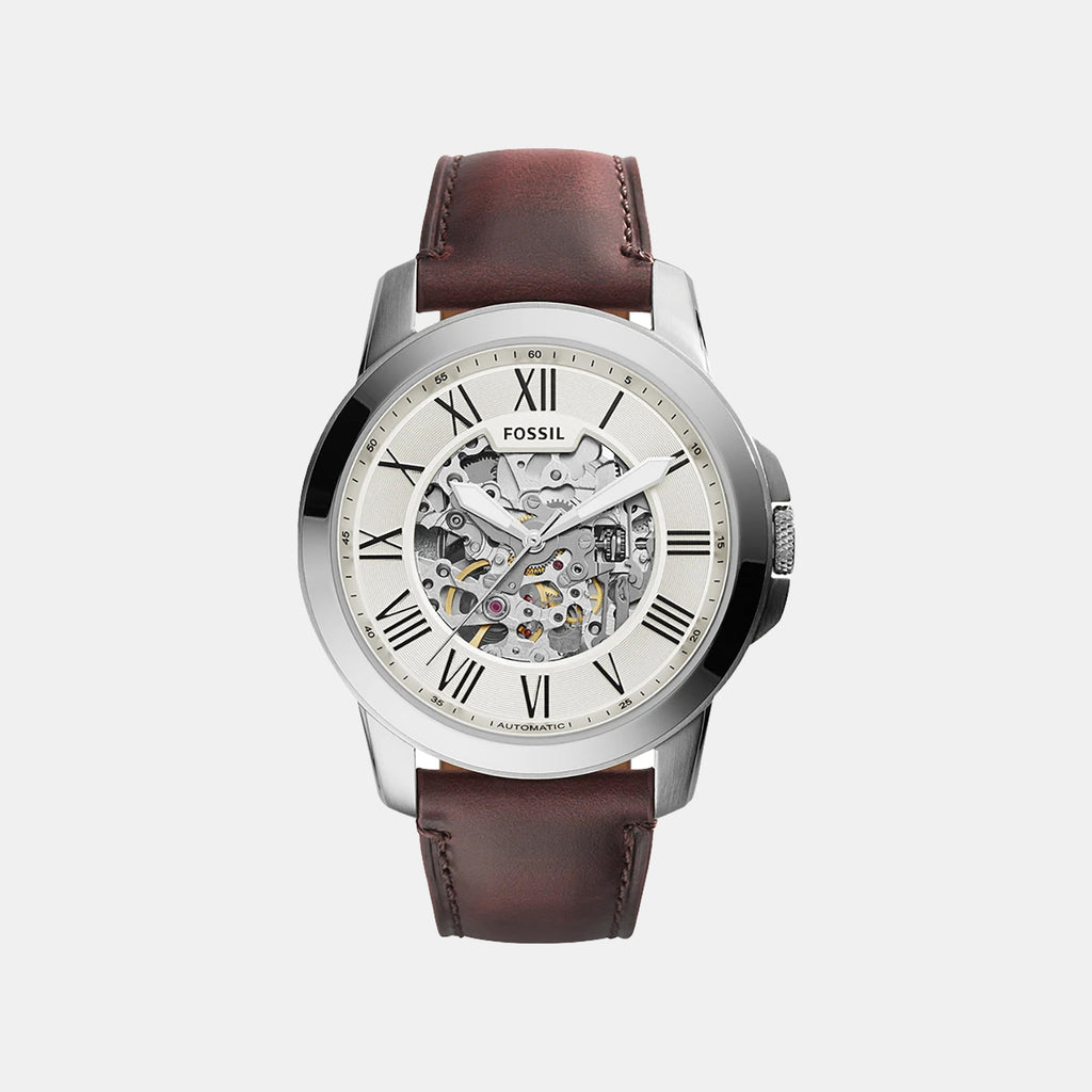 Grant Men Automatic Cream Dial Analog Leather Watch ME3099
