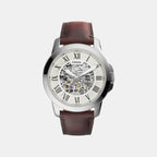 Grant Men Automatic Cream Dial Analog Leather Watch ME3099