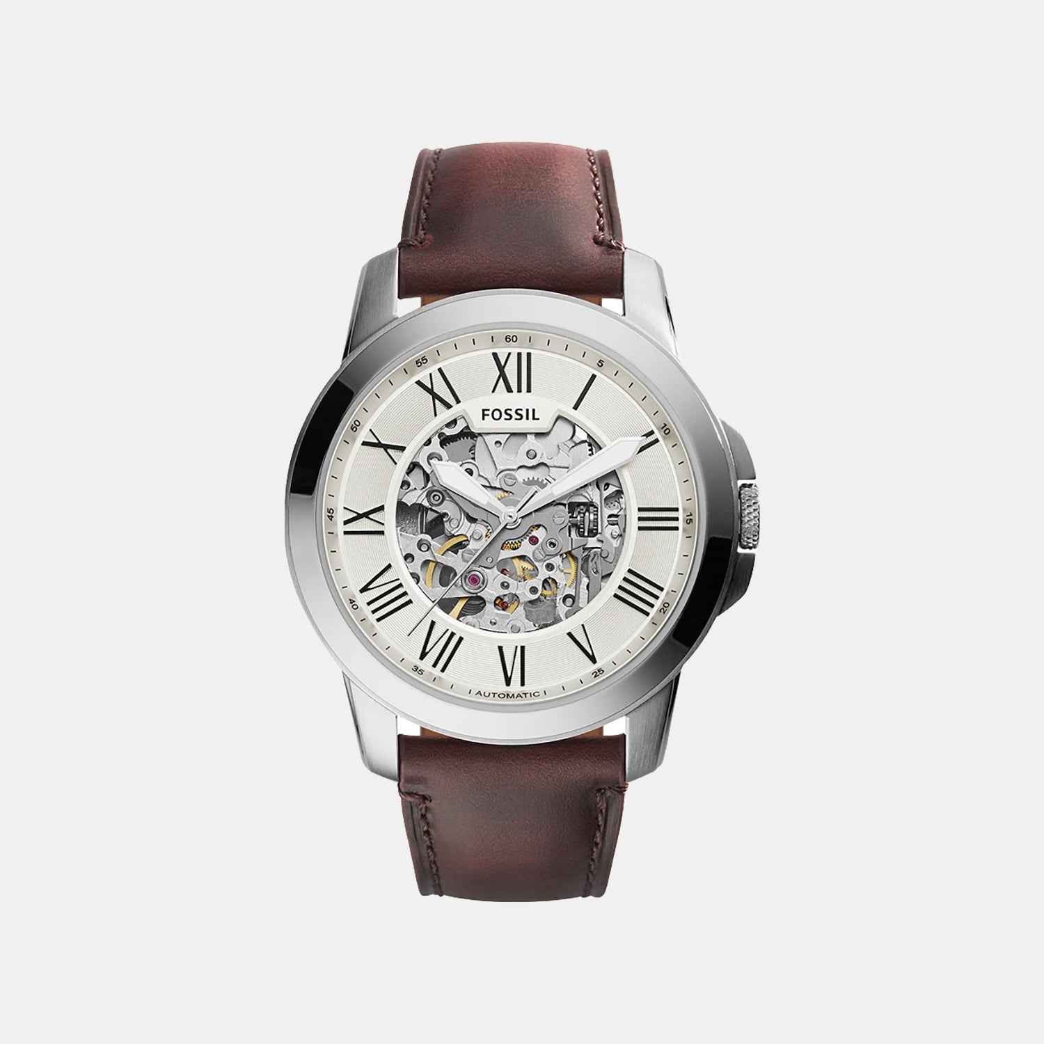 Grant Men Automatic Cream Dial Analog Leather Watch ME3099