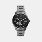 Towns Men Automatic Black Dial Multi-Function Stainless Steel Watch ME3172