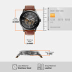 Townsman Men Automatic Grey Dial Analog Leather Watch ME3181