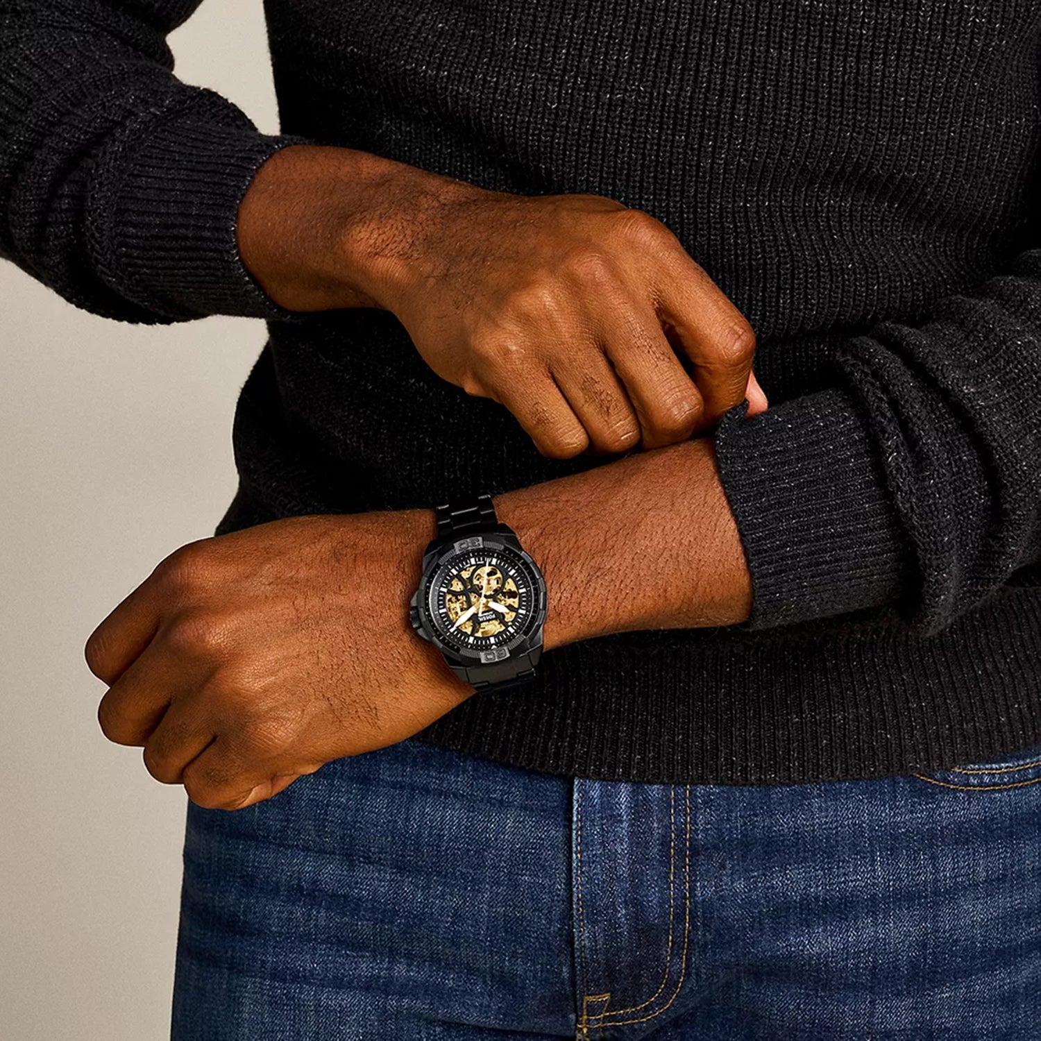 Bronson Men Automatic Black Dial Analog Stainless Steel Watch ME3217