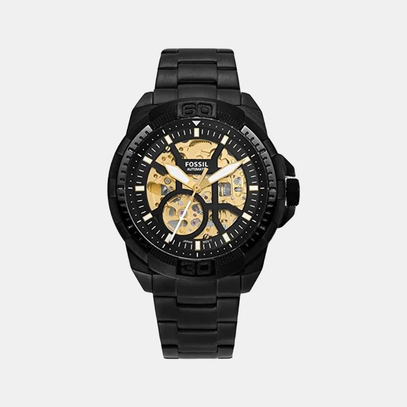 Bronson Men Automatic Black Dial Analog Stainless Steel Watch ME3217