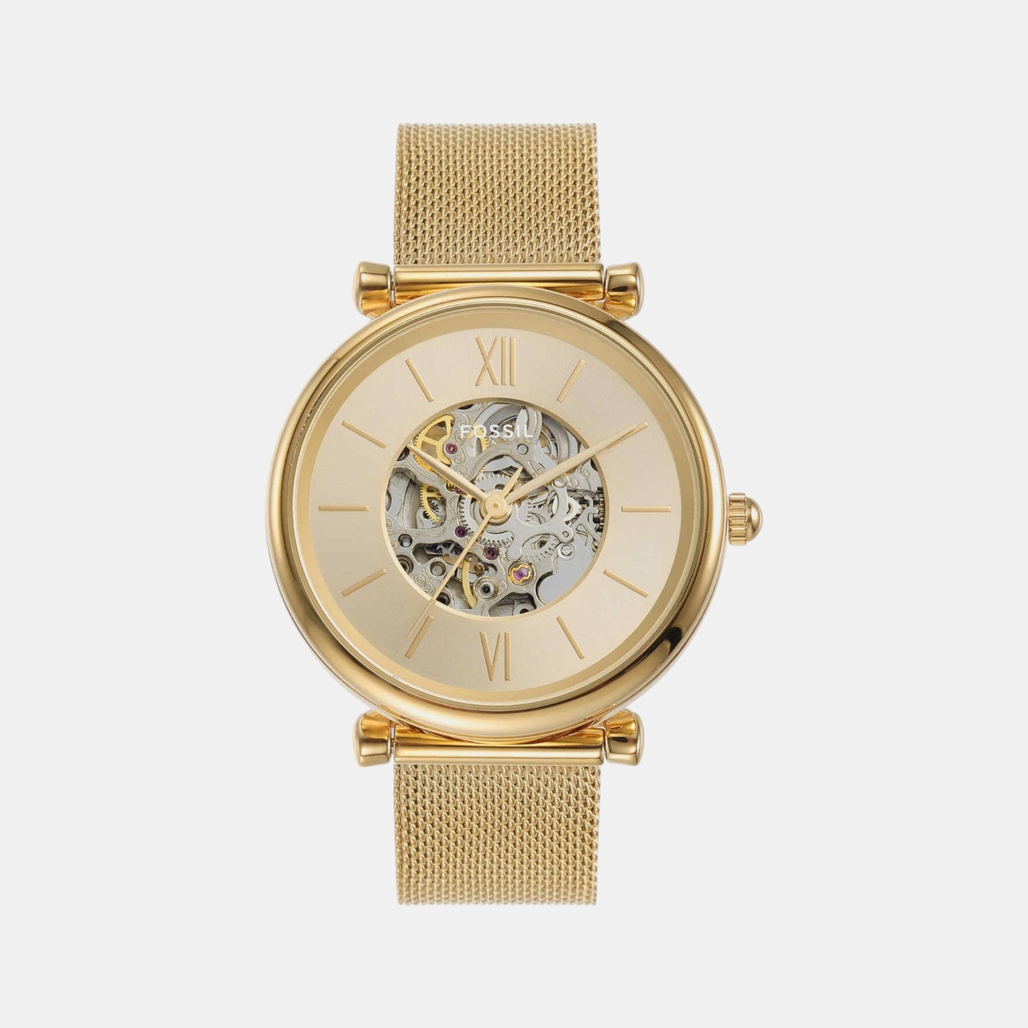 Carlie Women Automatic Gold Dial Analog Stainless Steel Watch ME3250