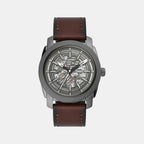Machine Men Automatic Grey Dial Analog Leather Watch ME3254