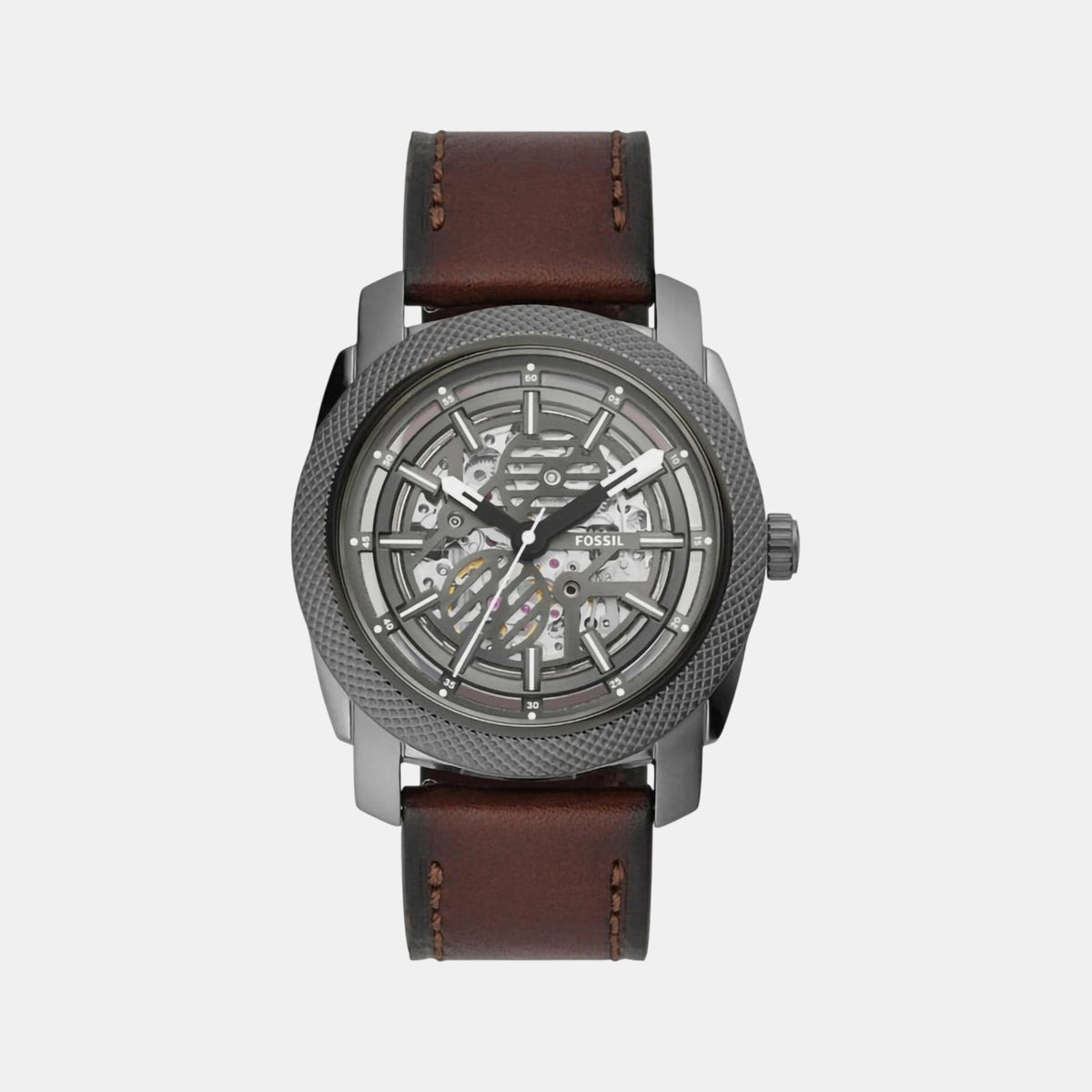 Machine Men Automatic Grey Dial Analog Leather Watch ME3254