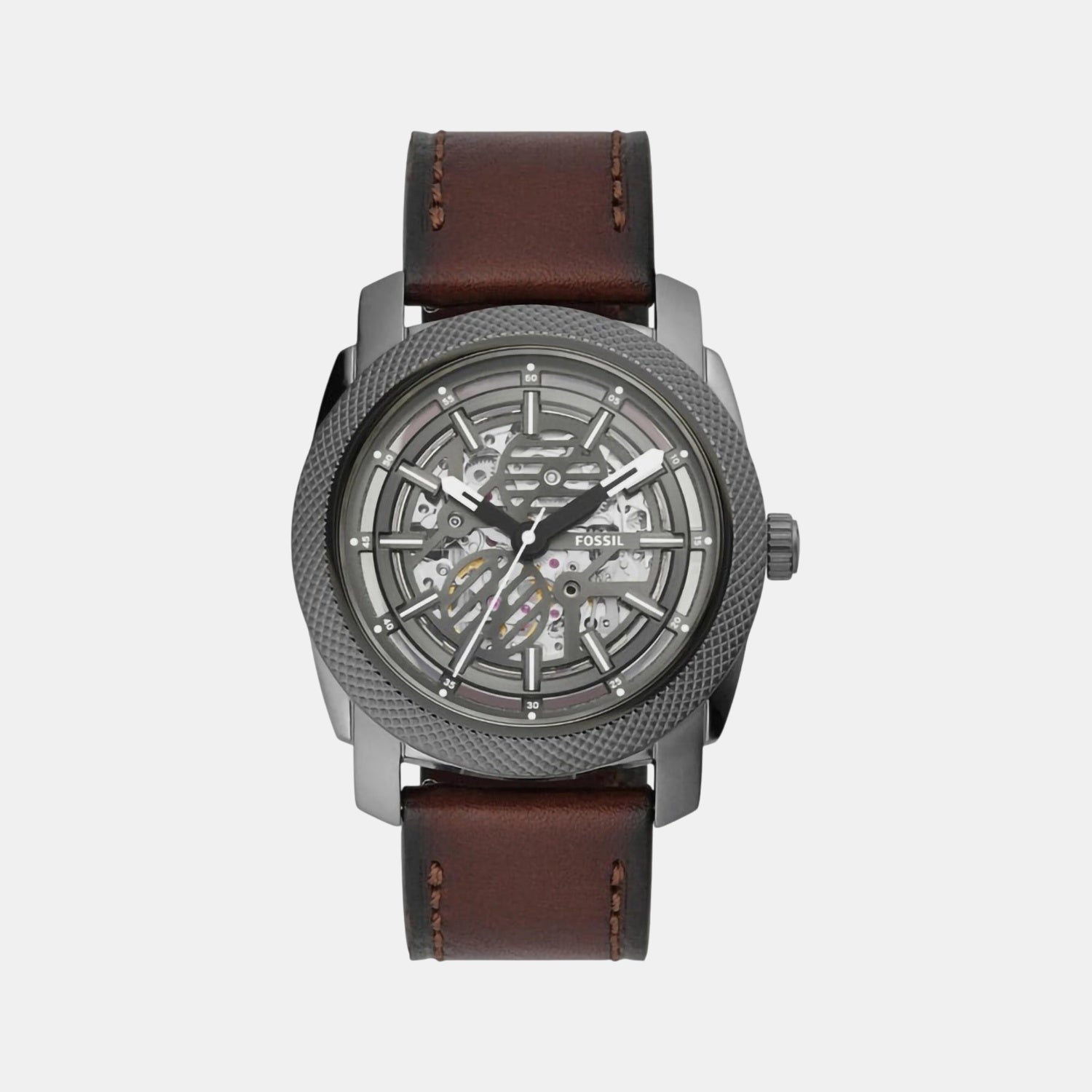 Machine Men Automatic Grey Dial Analog Leather Watch ME3254