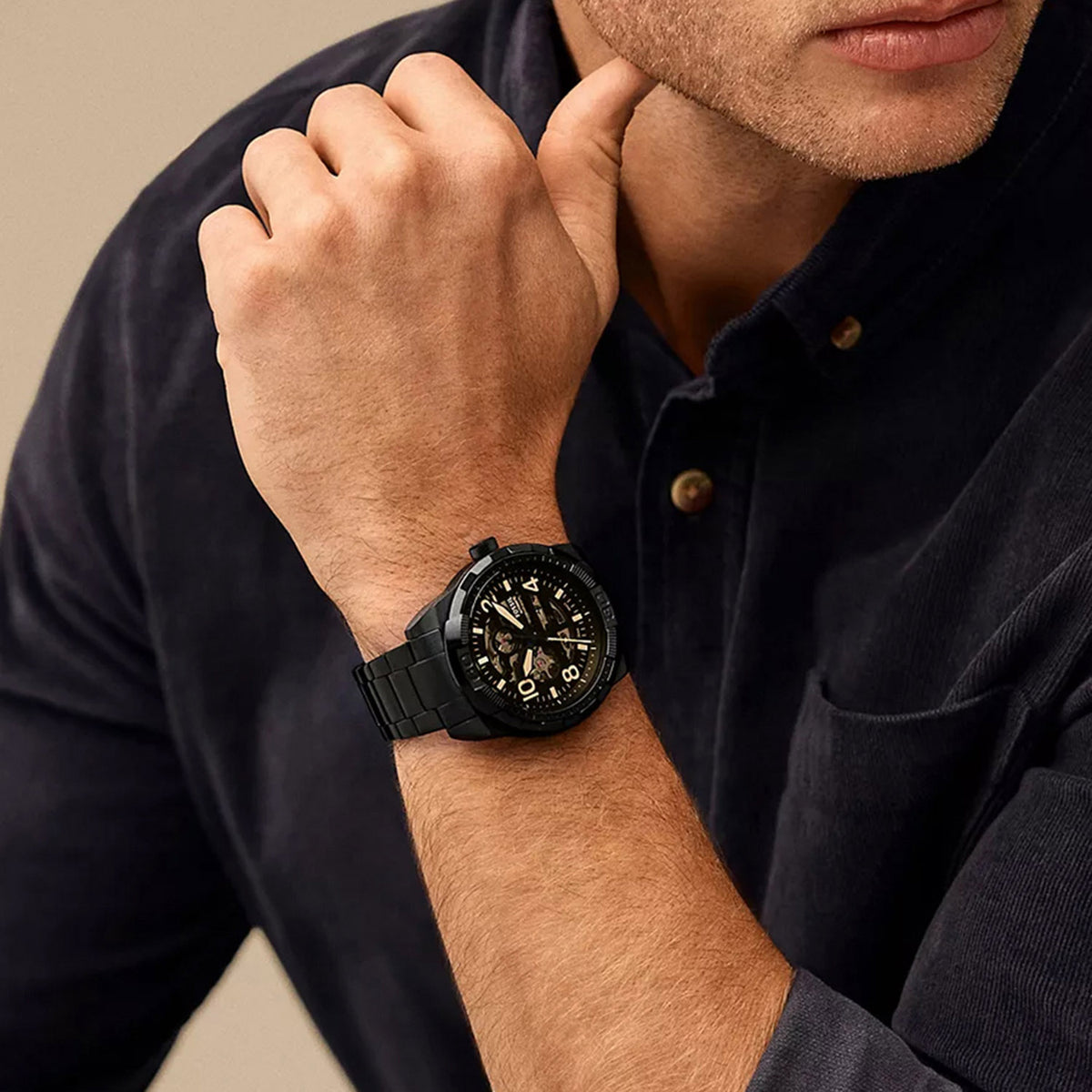 Bronson Men Automatic Black Dial Analog Stainless Steel Watch ME3256