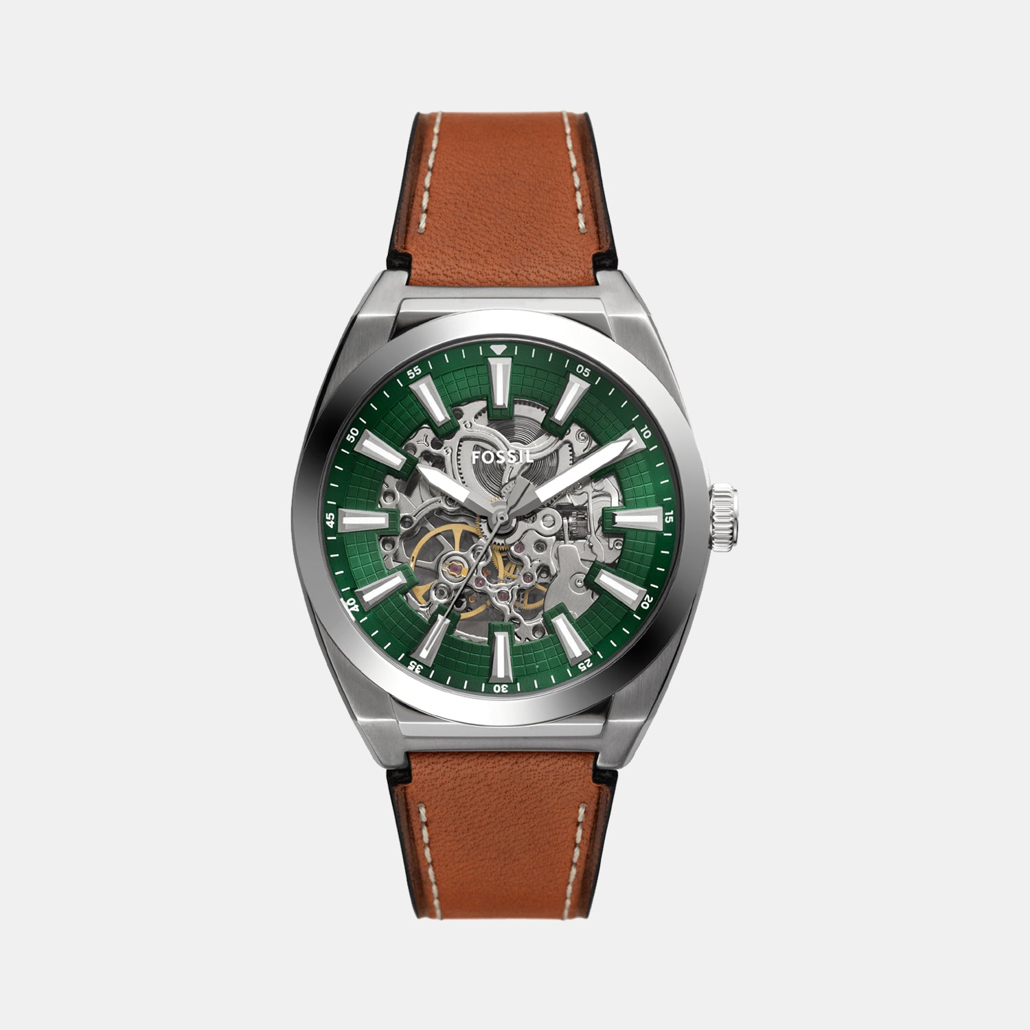 Everett Men Automatic Green Dial Analog Leather Watch ME3261