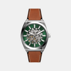 Everett Men Automatic Green Dial Analog Leather Watch ME3261