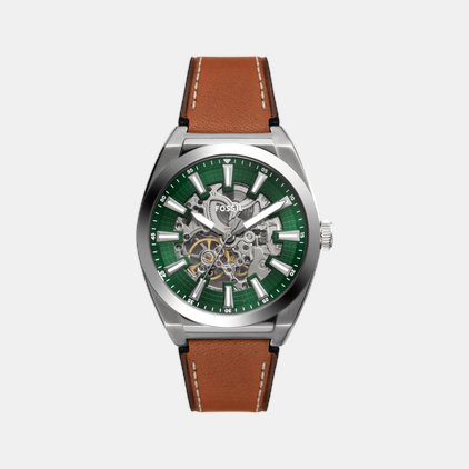 Everett Men Automatic Green Dial Analog Leather Watch ME3261