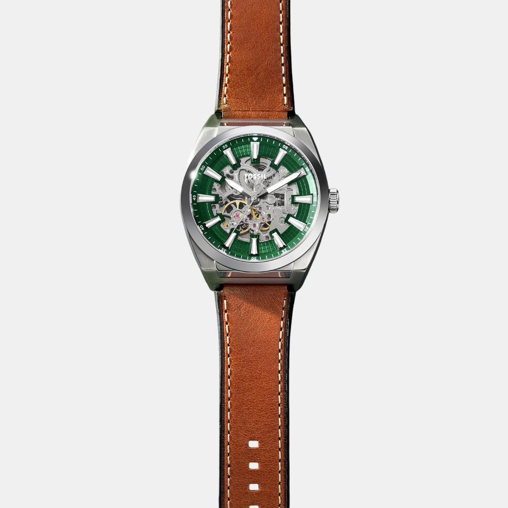Everett Men Automatic Green Dial Analog Leather Watch ME3261
