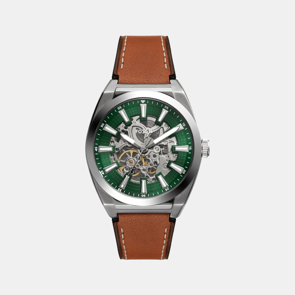 Everett Men Automatic Green Dial Analog Leather Watch ME3261