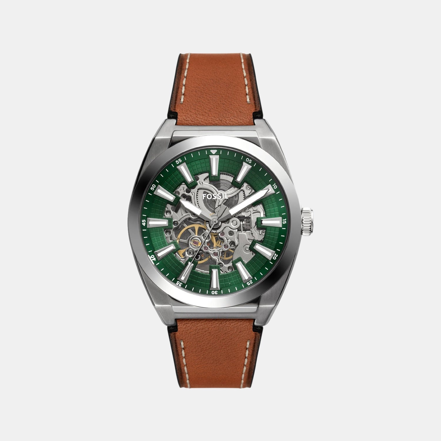 Everett Men Automatic Green Dial Analog Leather Watch ME3261