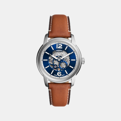 Heritage Men Automatic Blue Dial Analog Leather Watch ME3263