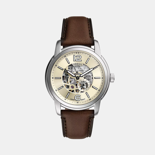 Heritage Men Automatic Cream Dial Analog Leather Watch ME3264