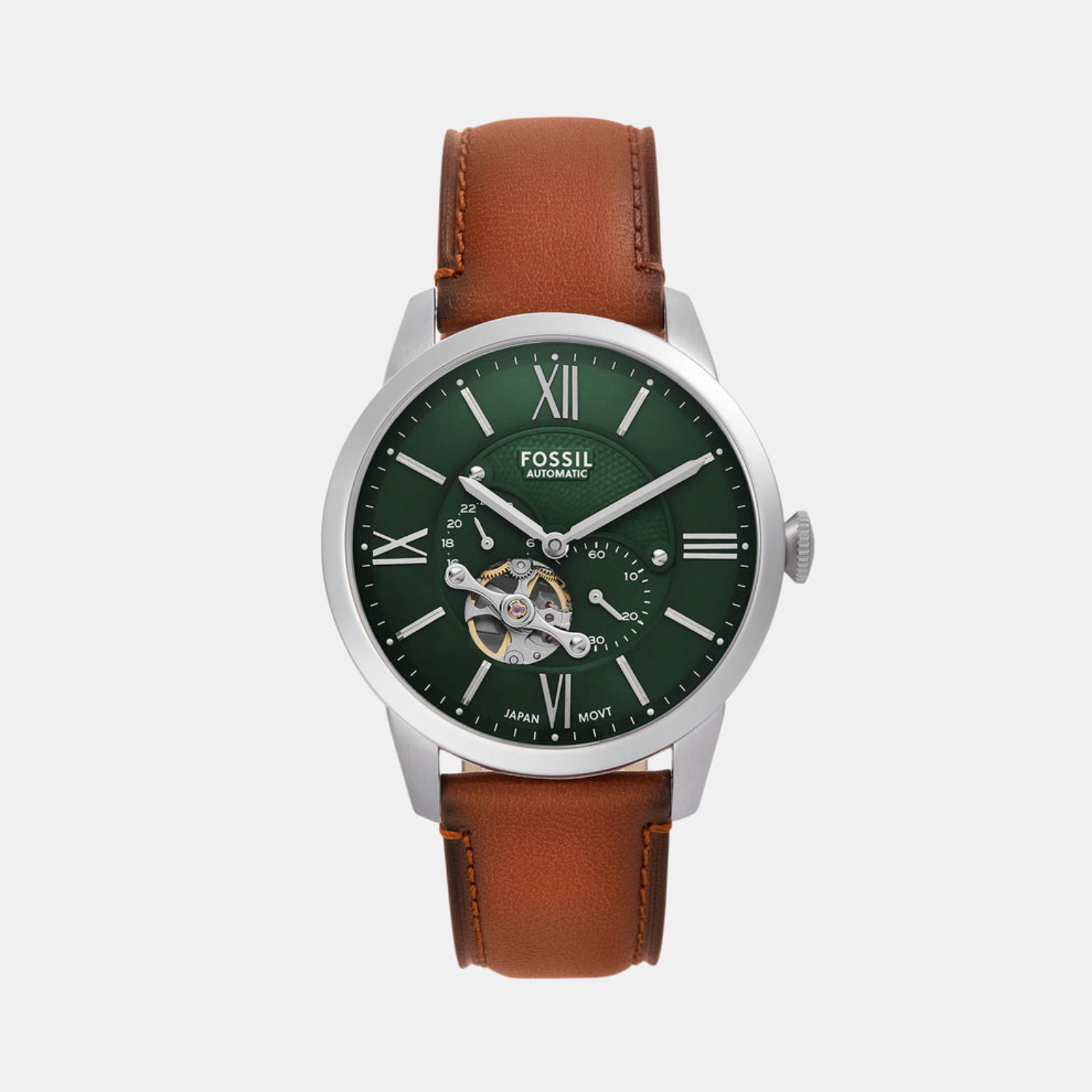 Townsman Men Automatic Green Dial Multi-Function Leather Watch ME3265