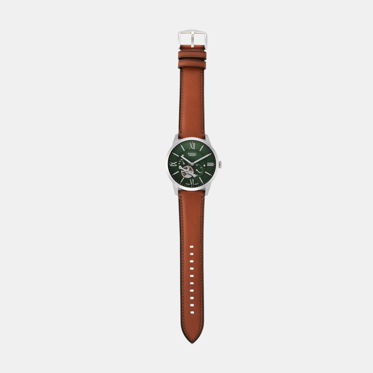 Townsman Men Automatic Green Dial Multi-Function Leather Watch ME3265