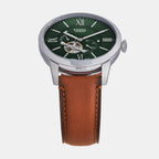 Townsman Men Automatic Green Dial Multi-Function Leather Watch ME3265
