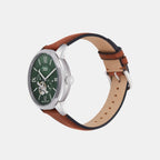 Townsman Men Automatic Green Dial Multi-Function Leather Watch ME3265