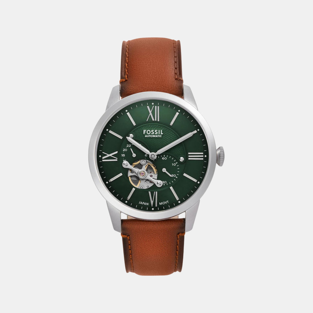 Townsman Men Automatic Green Dial Multi-Function Leather Watch ME3265