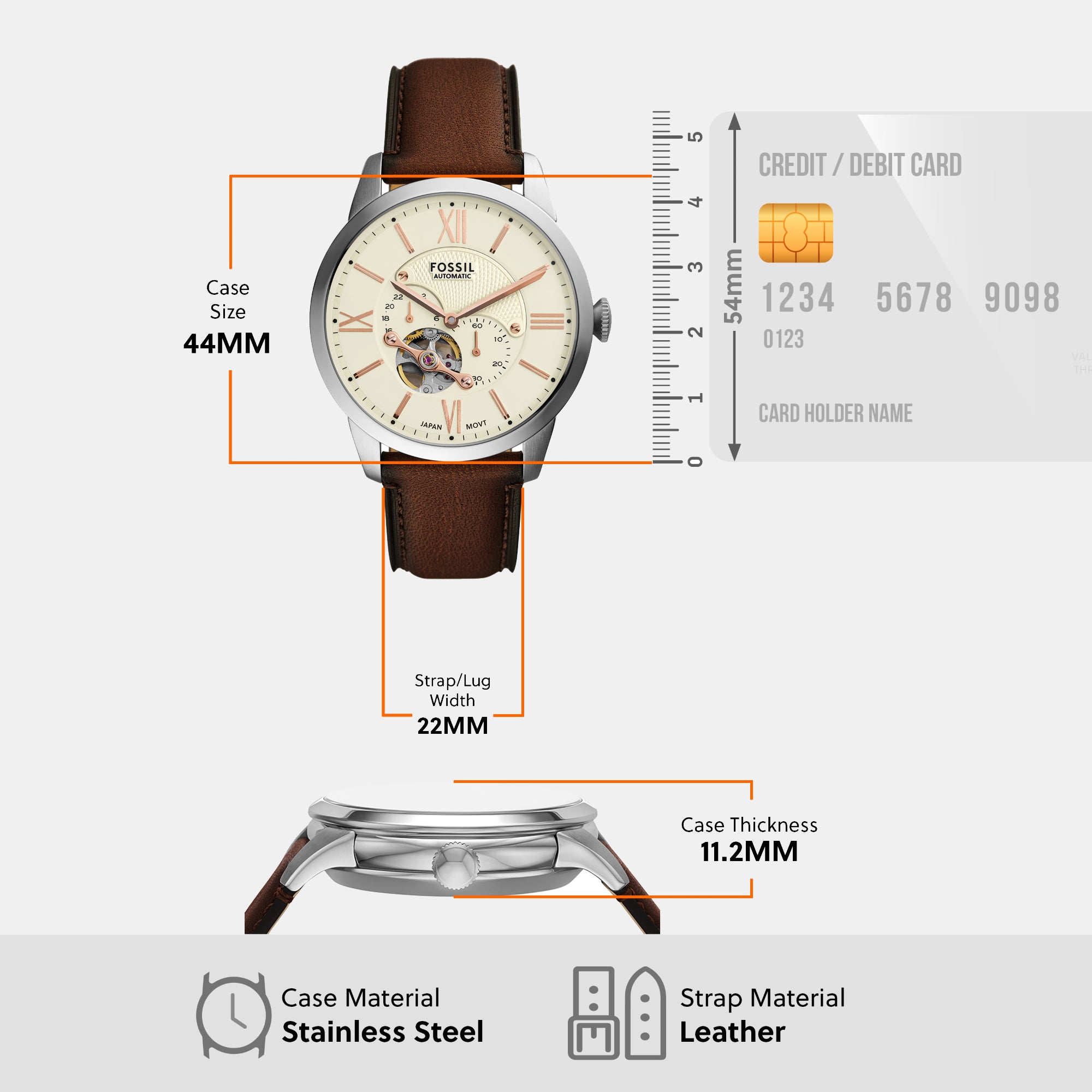 Fossil Round Automatic Multi-Function Men watch