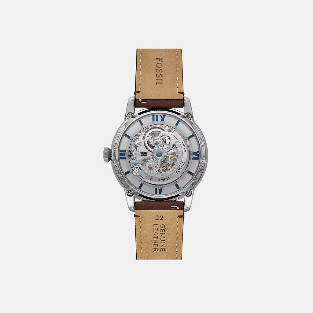 Men Mechanical Transparent Dial Analog Leather Watch ME3267