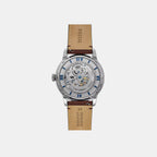 Men Mechanical Transparent Dial Analog Leather Watch ME3267