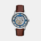 Men Mechanical Transparent Dial Analog Leather Watch ME3267