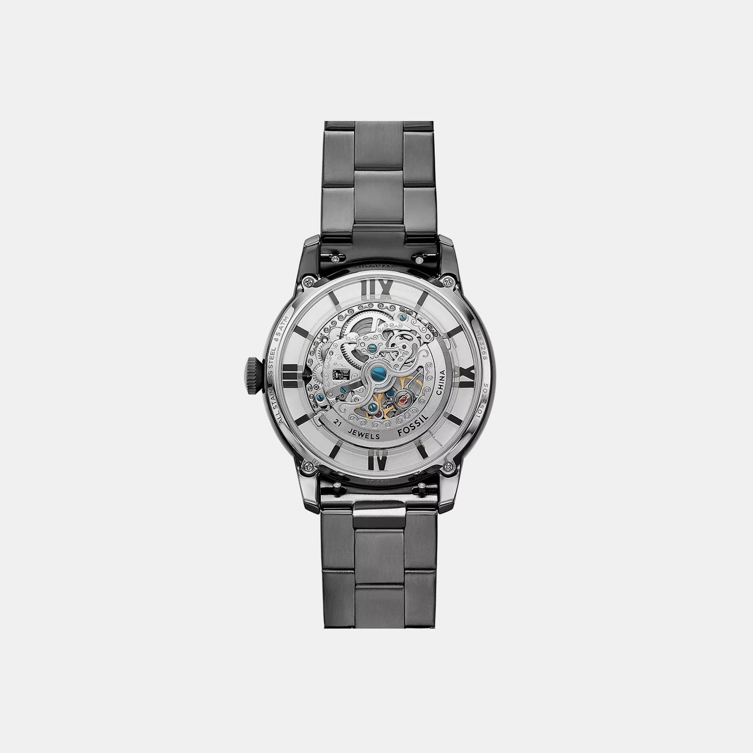 Townsman Men Automatic Transparent Dial Analog Stainless Steel Watch ME3268