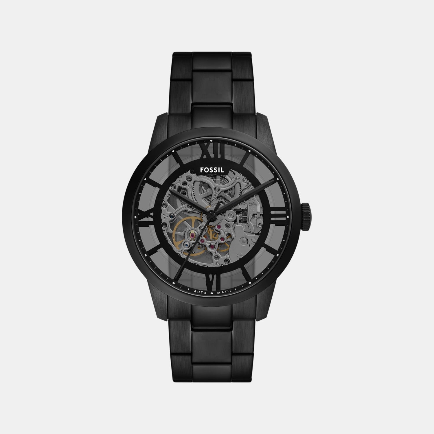 Fossil Men Mechanical Clear Dial Analog Stainless Steel Watch ME3269