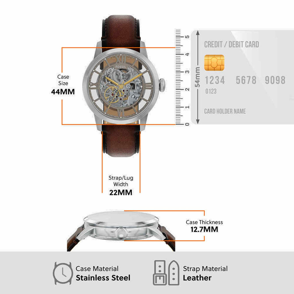 Townsman Men Automatic Silver Dial Analog Leather Watch ME3270