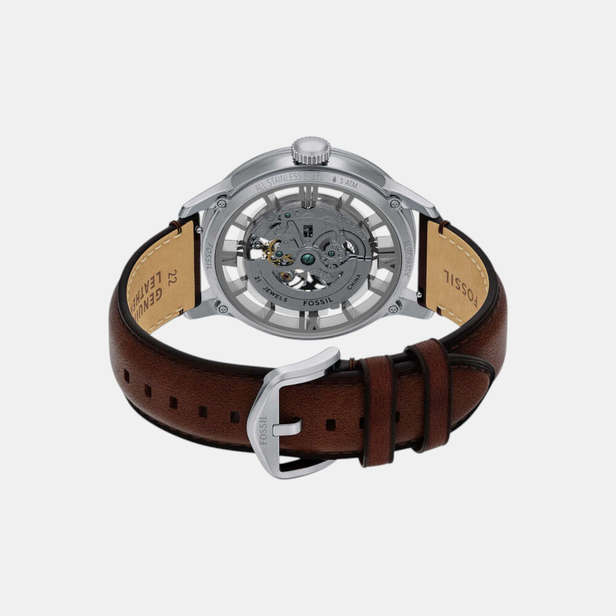 Townsman Men Automatic Silver Dial Analog Leather Watch ME3270