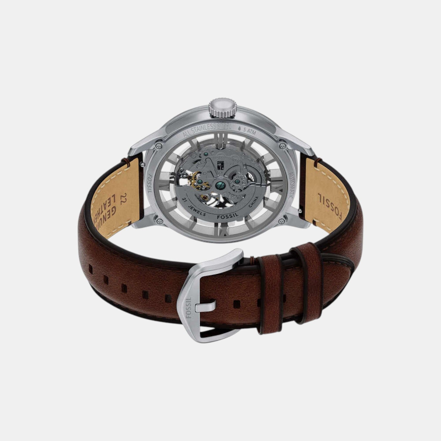 Townsman Men Automatic Silver Dial Analog Leather Watch ME3270