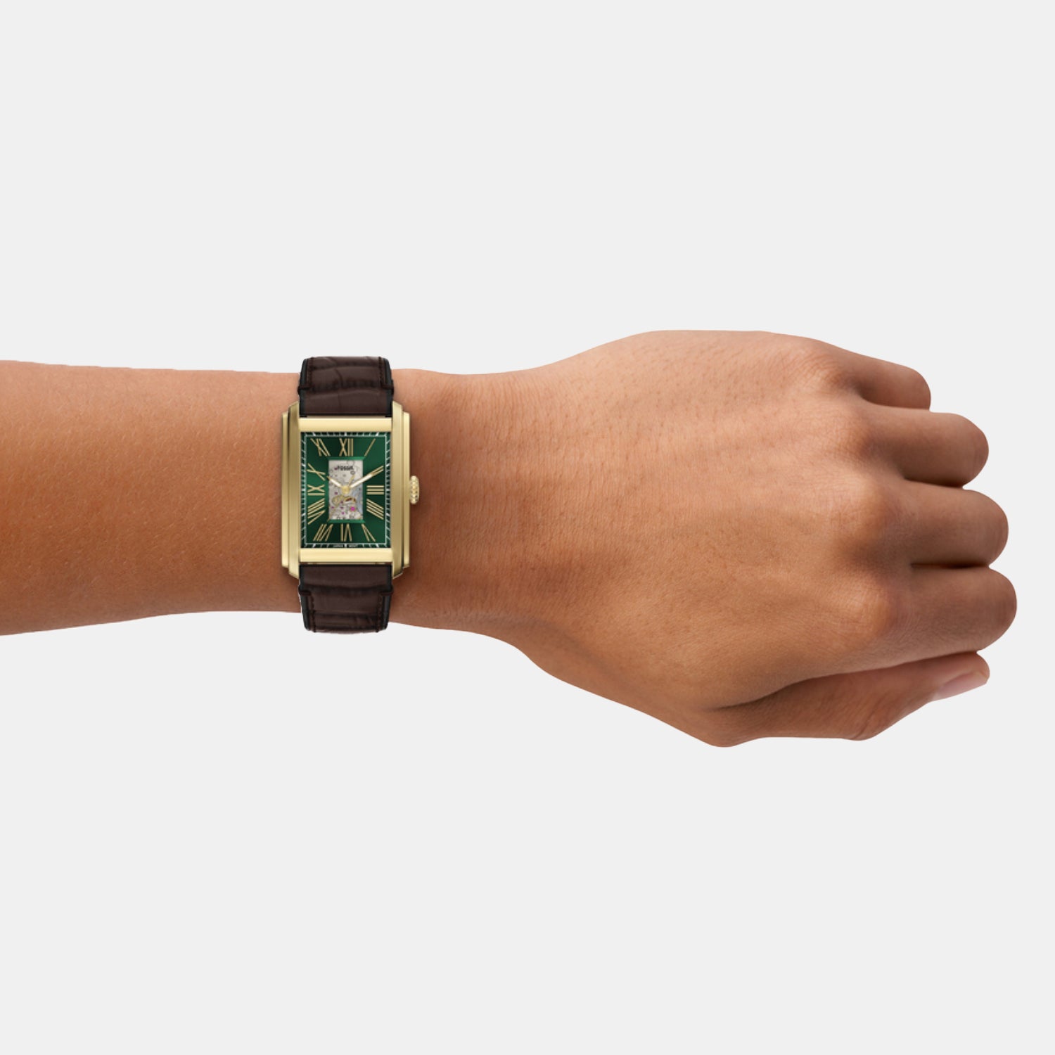 Carraway Men Automatic Green Dial Analog Leather Watch ME3271