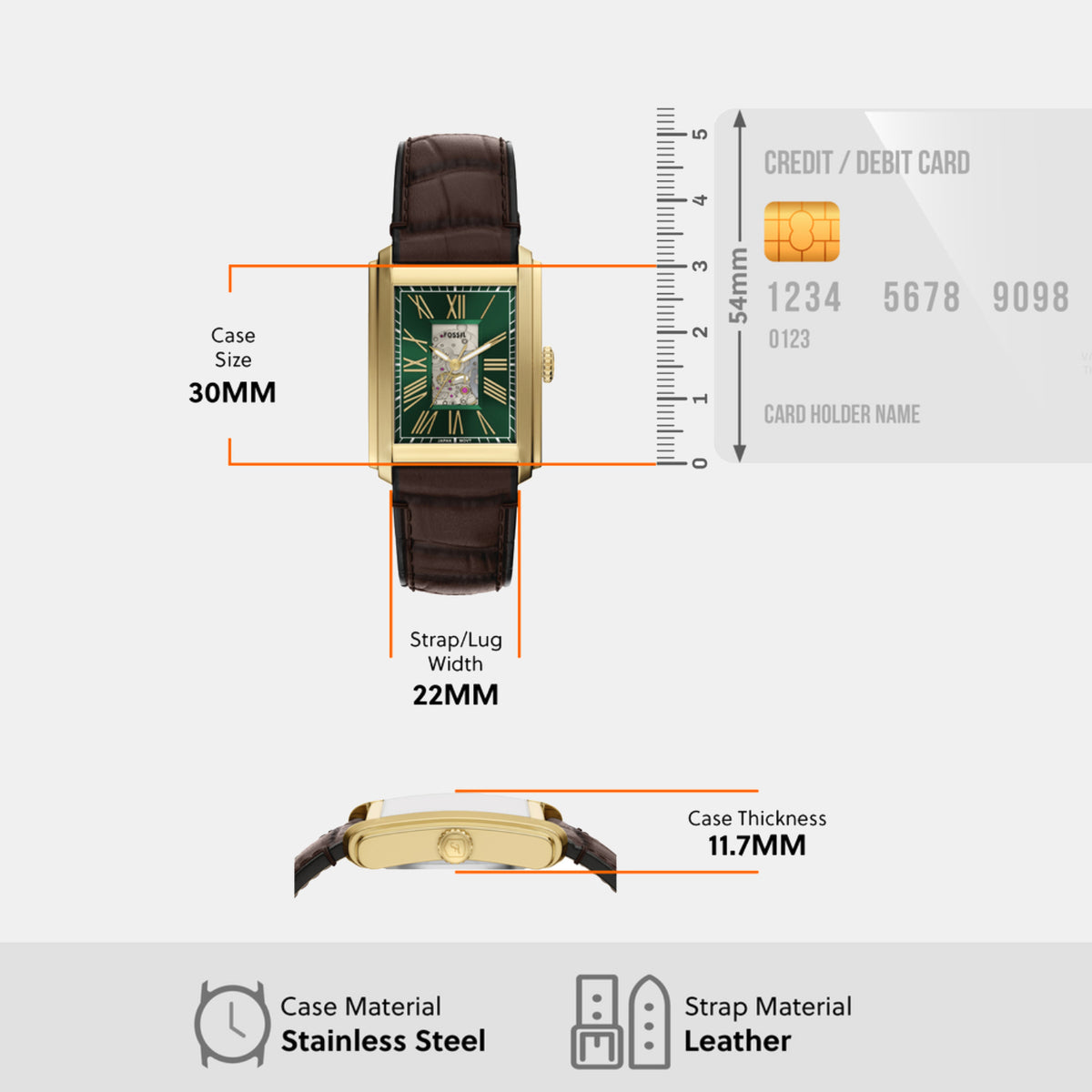 Carraway Men Automatic Green Dial Analog Leather Watch ME3271