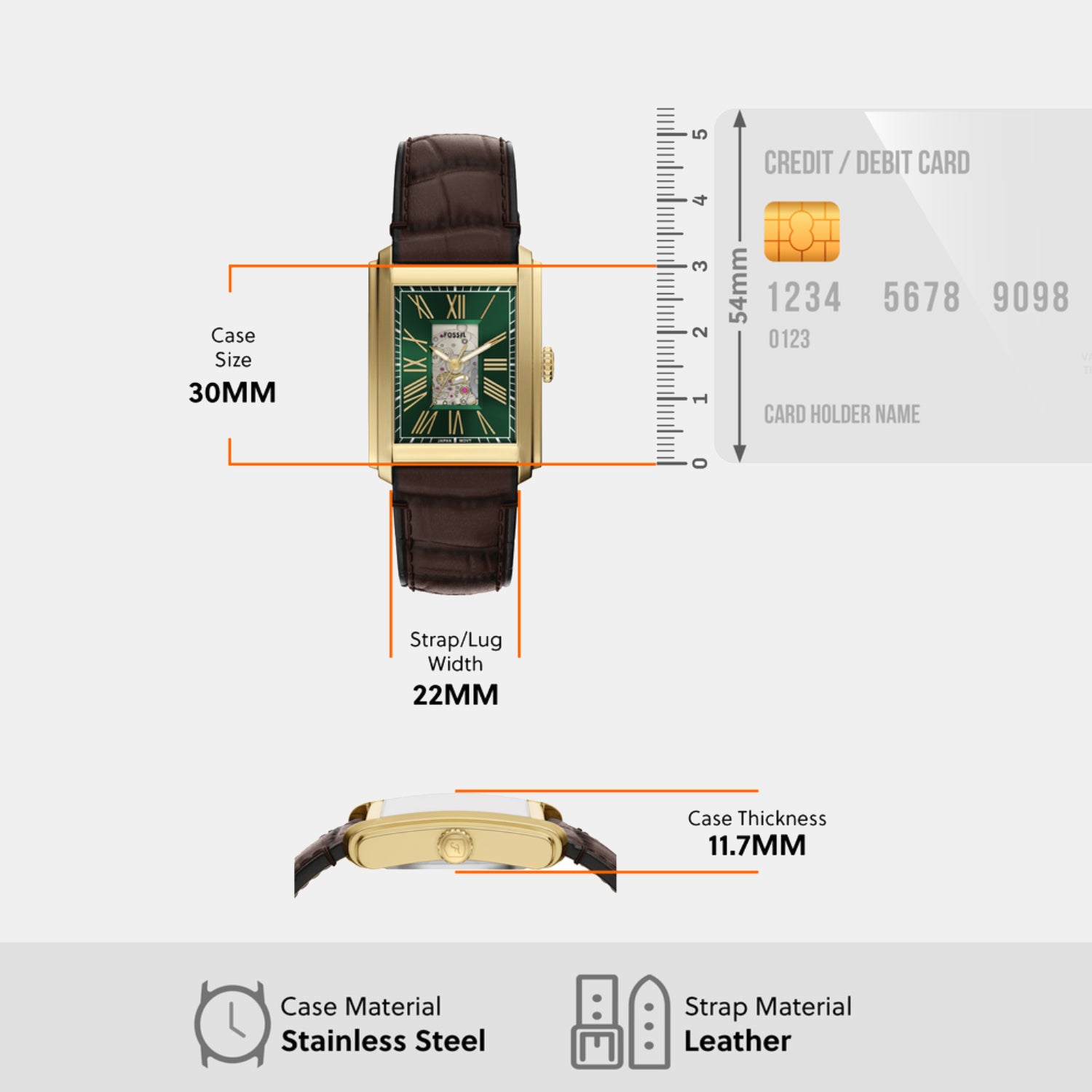 Carraway Men Automatic Green Dial Analog Leather Watch ME3271