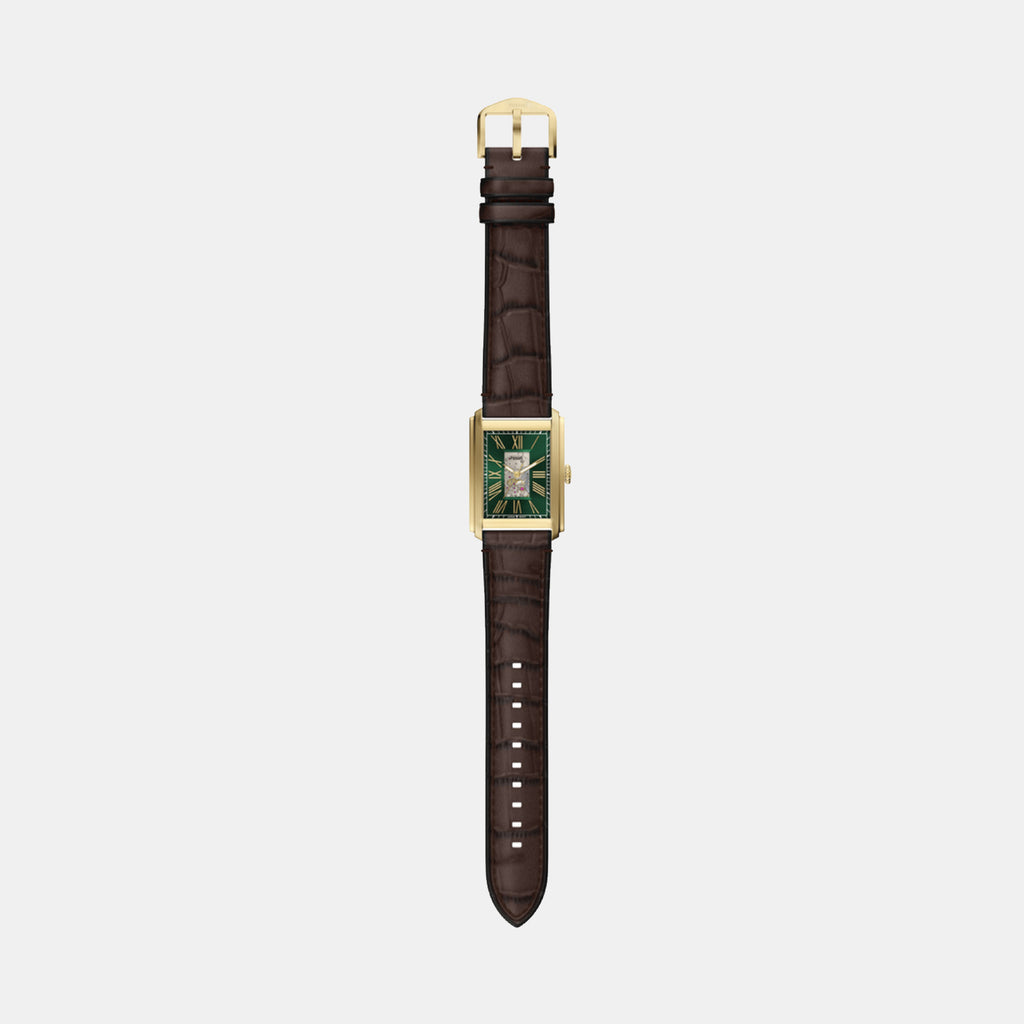 Carraway Men Automatic Green Dial Analog Leather Watch ME3271