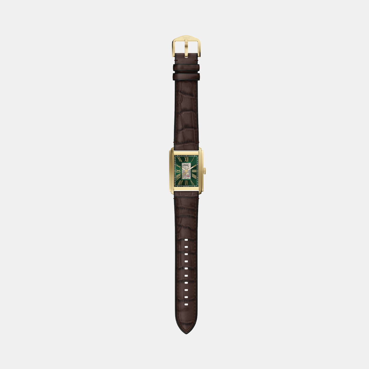 Carraway Men Automatic Green Dial Analog Leather Watch ME3271